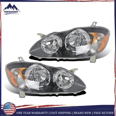 Faros delanteros negros carcasa lateral izquierda+derecha para Toyota Corolla 2003-2008 Foto 1 de 4