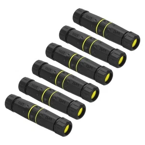 Waterproof RJ45 Coupler, Dual Head IP68 Cable Connector, Pack of 6(Yellow) - Afbeelding 1 van 6