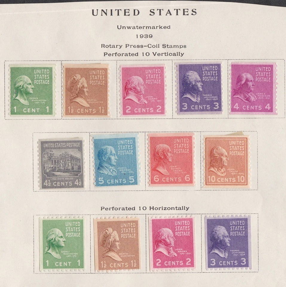 USA 1939 MLH PRESIDENT ISSUE COILS - Image 1 of 1