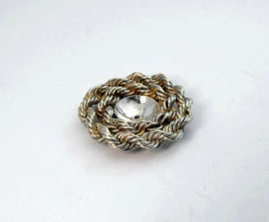 STERLING SILVER 925 Pendant Setting Double Rope Boarder HANDCRAFTED Pearl Cup - Picture 1 of 5