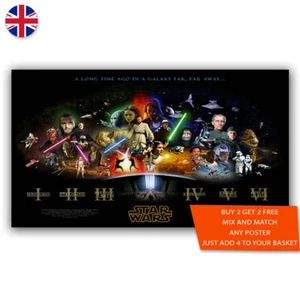 Star Wars Movie Timeline Poster A5 A4 A3 A2 A1 Maxi - 1029 - Picture 1 of 2