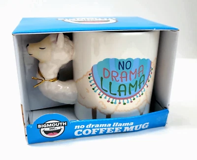 No Drama Llama Coffee Mug Cup 3D Figural Llama Head Handle Bigmouth XL NEW - Image 1 of 4