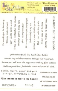 TINY TALES - VELLUM STICKERS - SCHOOL / GRADUATION - 17.5cm x 12cm - Bild 1 von 1