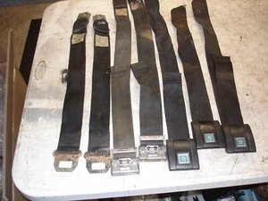BLACK SEAT BELTS 7 PIECE LOT ROBBINS IRVING ETC CHEVY PONTIAC OLDS BUICK GM OEM - Bild 1 von 11