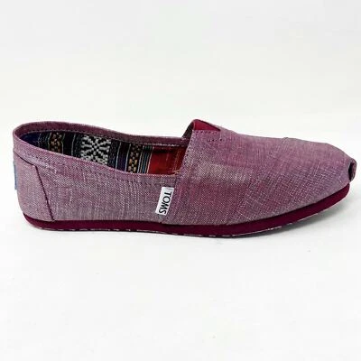 Zapatos planos informales sin cordones Toms Classics frambuesa de lino metálico para mujer Foto 1 de 4
