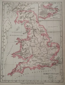 Original 1899 Antique Map of Roman Britain - Picture 1 of 2