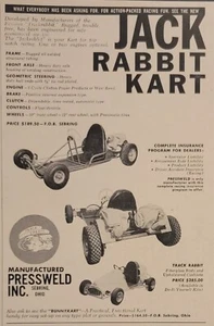 1960 Jack Rabbit Go Kart Print Ad Sebring Track Rabbit - Picture 1 of 1