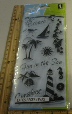 COASTAL CLEAR UNMOUNTED RUBBER STAMPS -INKADINKADO - Imagem 1 de 2