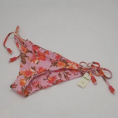 Aerie Bikini Bottom Womens Small Printed Ruffle Tie Cheekier Country Pink S - Image 1 of 4