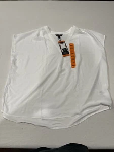 Neu mit Etikett Banana Republic Bluse Damen XXL weiß Kurzarm V-Ausschnitt leicht - Bild 1 von 4