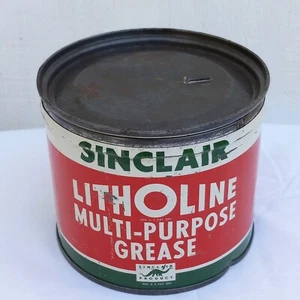 40s 50s SINCLAIR Litholine Grease Can Auto Gas Oil - Picture 1 of 10