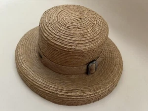 Vintage Women's Liz Claiborne Natural Brown Lampshade Bucket Straw Sun Hat OS - Picture 1 of 5