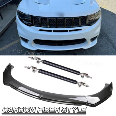 For Jeep Grand Cherokee SRT SRT8 Front Bumper Lip Spoiler Splitter Carbon Style Foto 1 de 4
