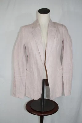 Blazer Joie Blush Rosa Lino Talla 2 Forrado Manga Larga Muesca Cuello Carrera Pascua Foto 1 de 4