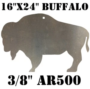 16" x 24" x 3/8" AR500 Cowboy Action Buffalo Silhouette Steel Shooting Target - Picture 1 of 4