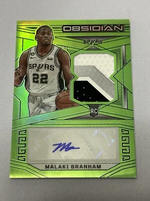 2022-23 Panini Obsidian Asia Green Flood Rookie Patch Auto Malaki Branham RC /20 - Image 1 of 4