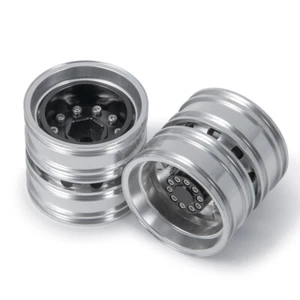 Mozzo cerchio ruota posteriore alluminio CNC aggiornamento per 1/14 RC auto Tamiya trattore camion - Foto 1 di 14