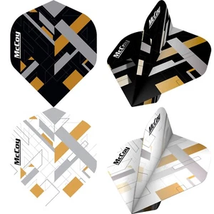 5 SETS [15] MCCOY Dart Flights Black White Pack Design - Picture 1 of 5