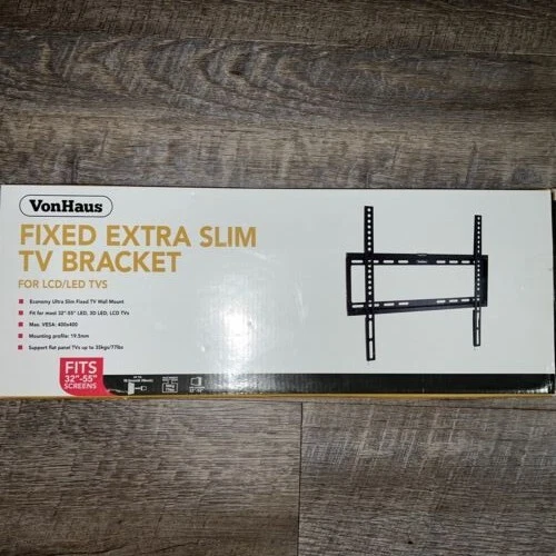 VonHaus Fixed Extra Slim TV Wall Mount Bracket 32-55 inch Max 77lbs - Image 1 of 2