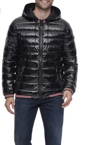 NWT Calvin Klein High Shone Hooded Men's Puffer Coat Jacket- Size Medium Black - Picture 1 of 9
