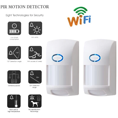 2Pcs WiFi Smart Motion Sensor Induction intrusion Home infrared detection alarm - Image 1 of 4