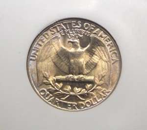 1949 "P" Washington ARGENTO quarto 25c NGC MS65 #026 GEM non circolato ECC&C, Inc - Foto 1 di 5