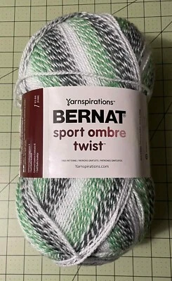 1  SKEIN BERNAT SPORT OMBRE TWIST 9.9 oz Color AQUATIC NEW - Image 1 of 3