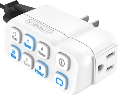 Fosmon Countdown Plug-In Timer Dual Outlet, Indoor Light Timer for Electrical Ou - Image 1 of 4
