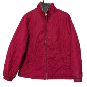 Below Zero By Rothschild Quilted Jacket Women’s Size L Full Zip Raspberry - Picture 1 of 10