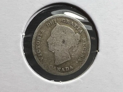 1880 H Canada 5 Cents Circulated Silver Coin Victoria A88 - Image 1 of 4