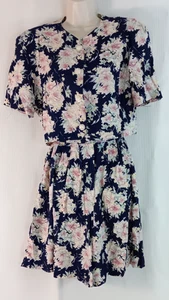 Vintage Marilyn Mujer 100% Rayón 2 Piezas Crop Top Shorts Conjunto Separa Mediano - Imagen 1 de 6