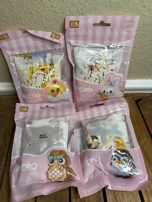 LOZ Micro Block Lot of 4 - Easter Bunny, Chick, Owl, Penguin Animal Sets - Image 1 of 4