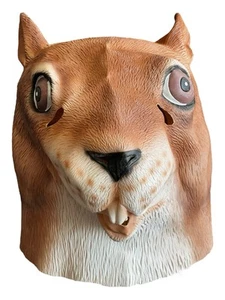 Squirrel Halloween Mask Latex Costume Animal Cosplay Party Prop 11”T 9”W 12”D - Picture 1 of 8