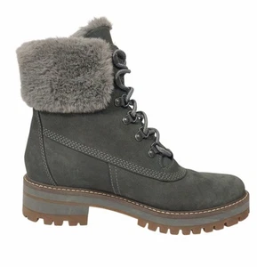 Timberland Stivali Pelle Impermeabili Donna 8,5 Grigio - Foto 1 di 12