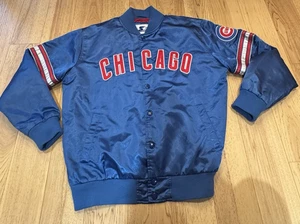 🔥🔥Vintage Chicago Cubs Starter Jacke Herren L blau Baseball Satin gefüttert🔥🔥LESEN - Bild 1 von 11