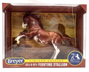 Breyer Fighting Stallion #1825 50s 60s Chestnut Pinto 70th Anniversary NIB Model - Picture 1 of 7