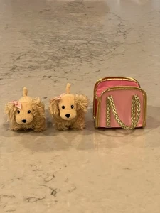 Battat Pucci Pups 4” Cocker Spaniel Plush Dogs & Carrier, Lot of 2 - Picture 1 of 7