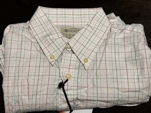 BERETTA Wood Button Collar Long Sleeve Shirt Green, Blue, Pink Check Mens Size M - Picture 1 of 15