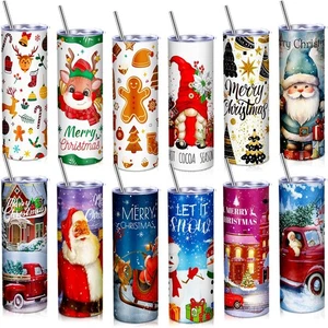 12 Stück 20 Unzen Weihnachtsbecher Großpackung, Weihnachten Wasserflasche, Edelstahl... - Bild 1 von 7