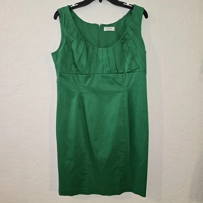 Damas Calvin Klein Vestido Verde Talla 14 Sin Mangas Corto Bodycon Elástico Foto 1 de 4