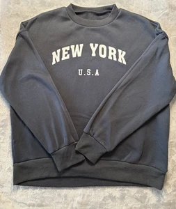 Langarmpullover Damen Größe M dunkelblau New York - Bild 1 von 1