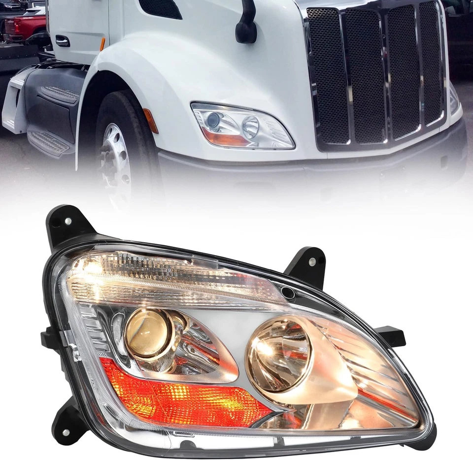 Right Side Halogen Headlights Fits for 2013-2020 Peterbilt 579 (Passenger Side) Foto 1 de 4