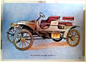 "1910 STANLEY STEAMER / MODEL 60" ~ (MATTED) ~ ** CLASSIC CAR / FOIL PRINT ** - Picture 1 of 10