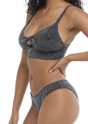 Body Glove Traje de Baño Bikini Gris Metálico Copa D Ajustable Nuevo Parte Inferior XS Traje Baño Foto 1 de 4