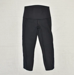 Leggings Lululemon donna Capri skinny poliestere nero taglia 6 pull on tinta unita palestra - Foto 1 di 8