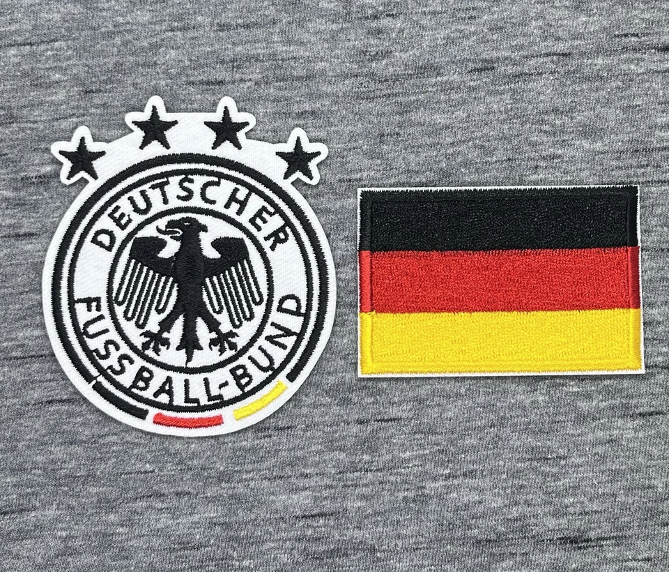 GERMAN SOCCER FOOTBALL  EMBROIDERED IRON-ON PATCH SET - FREE SHIPPING - Image 1 of 1