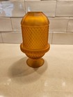 RARE Vintage Viking Diamond Fairy Lamp Light--SATIN FINISH AMBER!--VG CONDITION