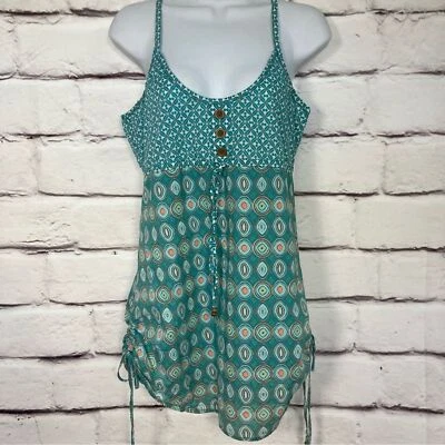 Vintage Anchor Blue Tank SZ M Tunic 100% Cotton Y2K 90’s Turquoise Orange Circle - Image 1 of 4