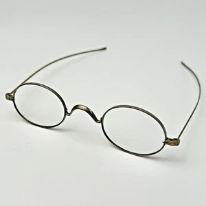 Vintage AO American Optical Eye glasses from 1889-1910 oval wire rim silver tone - Picture 1 of 16