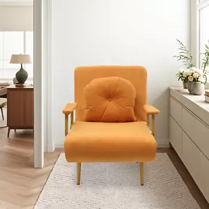 Convertible Sofa Bed Foldable Sofa Chair Bed Folding Sofa Bed Orange Living room - Picture 1 of 17
